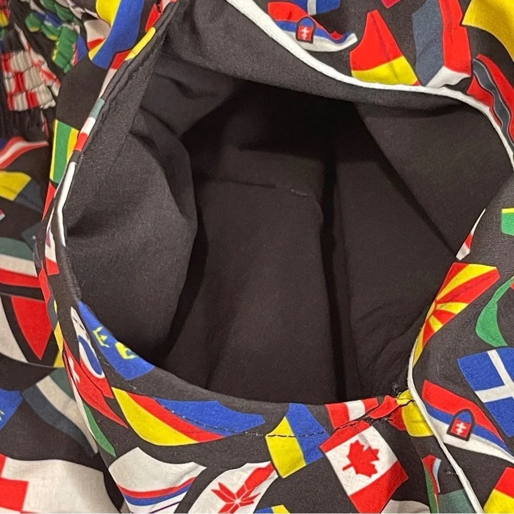 JL Racing Shorts Swim Trunks Rowing Athletic Wear International Flag Print Rare